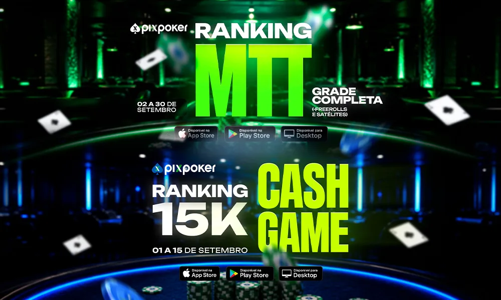 PixPoker lança rankings de MTT e Cash Game em setembro: como aproveitar ao máximo e turbinar suas chances de premiação